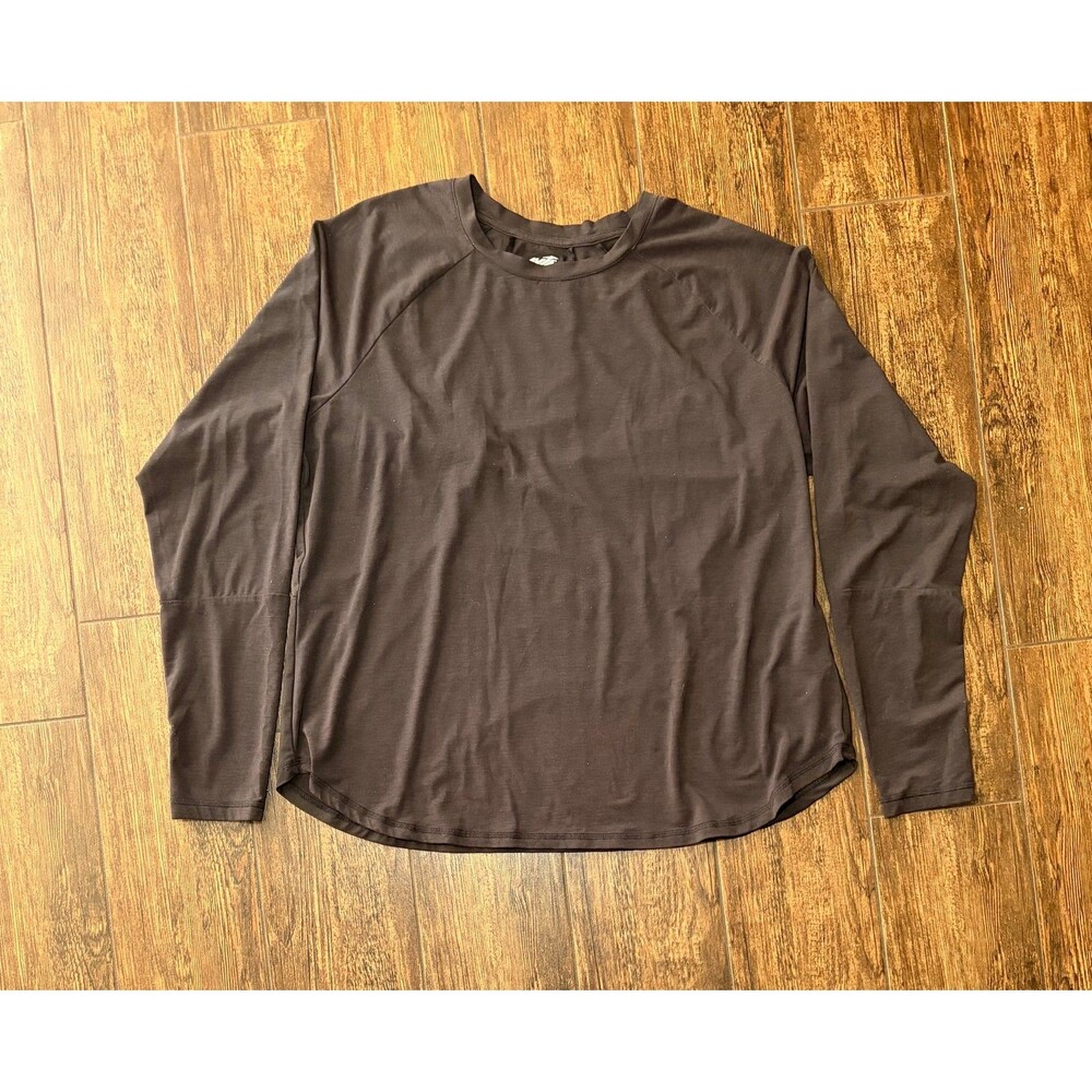 Avia Charcoal Long Sleeve Athletic Top with Mesh Back & Thumbholes - XXL